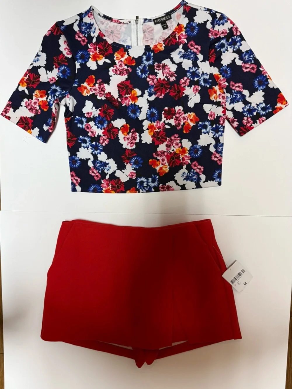 Women’s Red High-Waist Wrap Front Skort - Picture 5 of 5